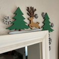 thumbnail image 2 of Adorno navideño para puerta - 2024 Muñeco de nieve Papá Noel Marco de puerta superior Decoración de esquina, Pintura de dibujos animados navideños Papá Noel Perro Reno Marco de esquina de puerta Decor, 2 of 3