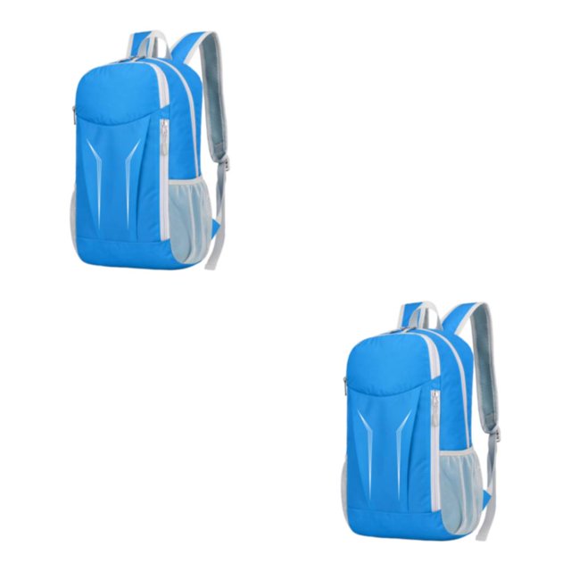kurtrusly 1/2/3/5 Nylon Waterproof And Durable Camping Hiking Backpack For Convenient Travel Making Easy To Fold BLUE 2PCS