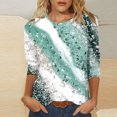 thumbnail image 2 of Birdeem Blouse Mode Femme Manches 3/4 Col Rond Imprimé Ample, 2 of 12