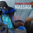 thumbnail image 6 of Reclining Leather Gaming Chair w Ergonomic Support High Back Massage Wheels Blue, 6 of 12