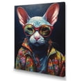 thumbnail image 2 of DESIGN ART Designart "Cool Cat With Sunglasses Ii" Animals Cat Kittens Wall Art For Living Room 24 in. wide x 32 in. high, 2 of 5
