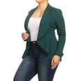 thumbnail image 2 of Women's Casual Stretch Comfort Open Front Draped Blazer Jacket, 2 of 4