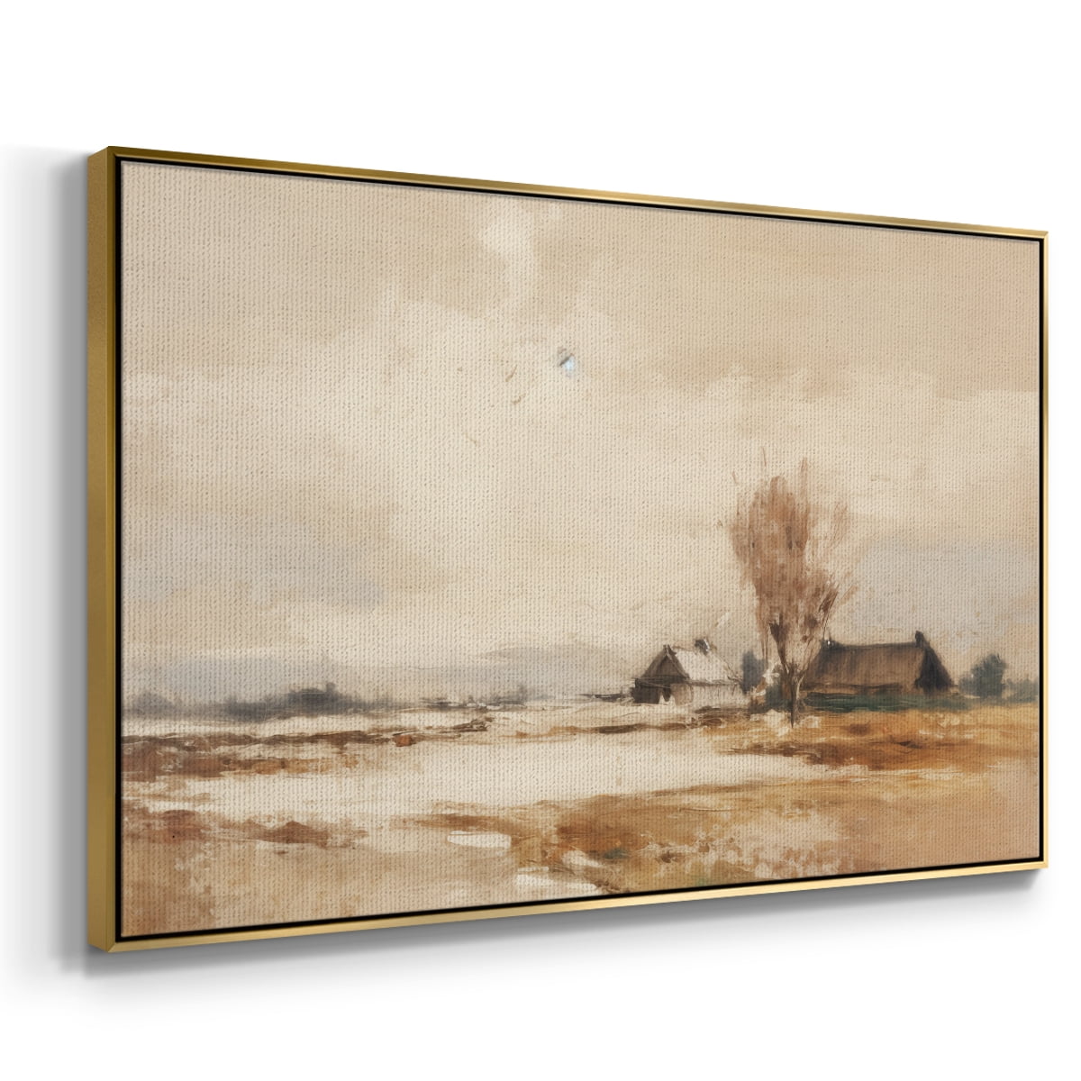 Vintage Landscape-III By Wexford Home Framed in Gold Wood Gallery Wrapped Canvas 17 in. x 25 in.