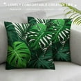 thumbnail image 3 of RUIYC Tropical Leaves Pillow Covers  Monstera Palm Leaf Plant Print Green Colored Outdoor Throw Pillows Summer Hawaiian Style Decorative Square Cushion Case for Home Sofa Couch Bed, 3 of 5
