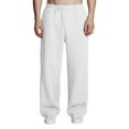 thumbnail image 2 of HKYNLAG Baggy Sweatpants for Men Fleece Wide Leg Sweats Pants Loose Casual Open Bottom Joggers with Pockets White M, 2 of 7