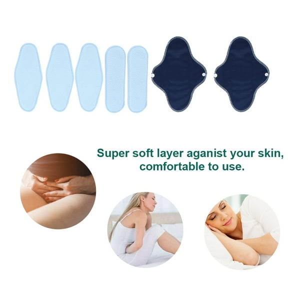 Reusable 8Pcs Panty Liners, Menstrual Pads, Soft For Women Sanitary Period Use Girl Menstrual Period Use