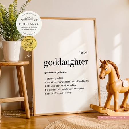 Goddaughter Definition Print Art Godchild Baptism Christening Gift Print Goddaughter Definition Print Art Godchild Baptism Christening Gift Print