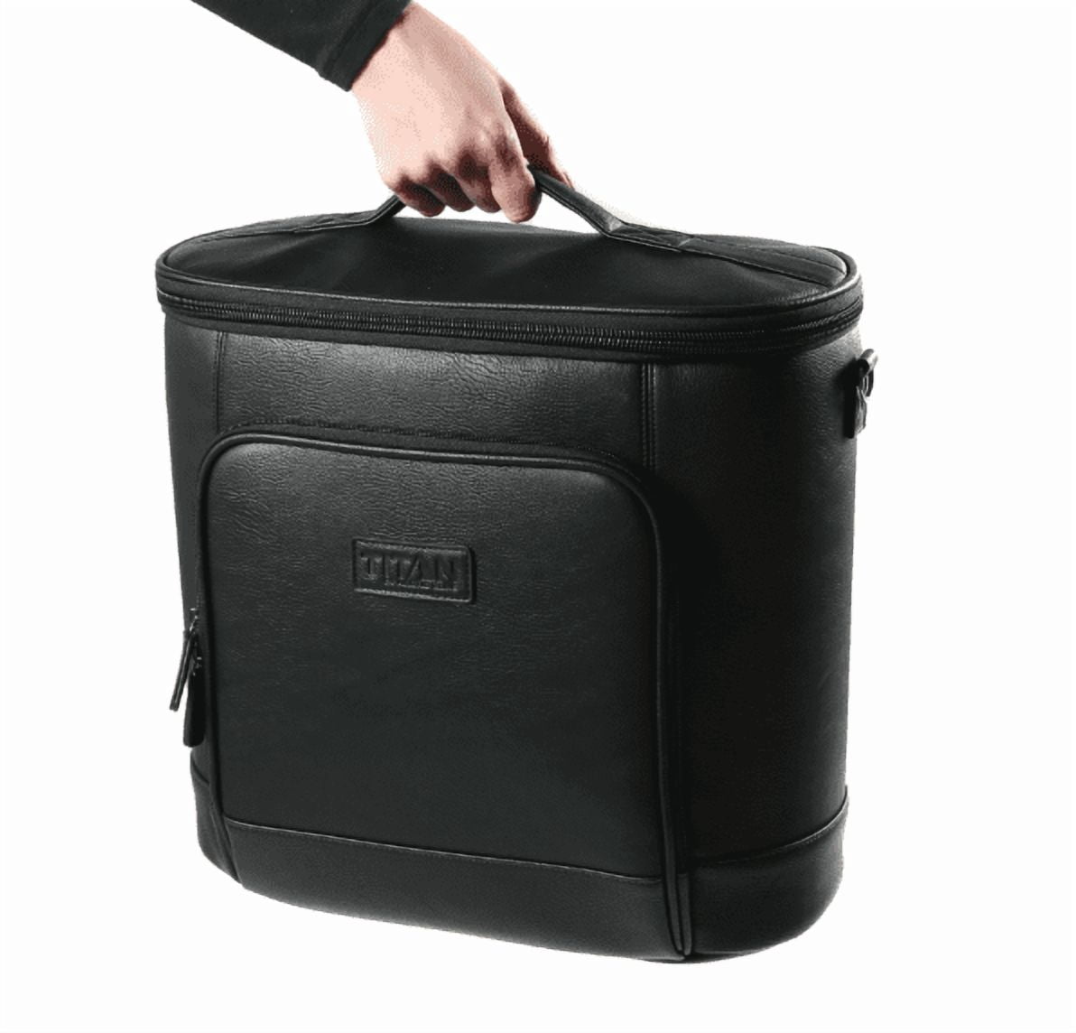 Titan Faux Leather Cooler Tote (black)