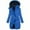 Blue, variant on Women's Long Winter Puffer Coats Hooded Zip Up Thickened Parka Down Jackets Trendy Fashion Warm Outerwear