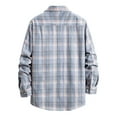 thumbnail image 4 of IROINNID Discount Long Sleeve Shirts for Men Leisure Turndown Pocket Button Closure Plaid Print Shirts,Blue, 4 of 7