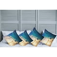 thumbnail image 2 of Ambesonne Ocean Throw Pillow Cover 4 Pack, Tropical Trees Shoreline, 20", Teal Yellow, 2 of 7