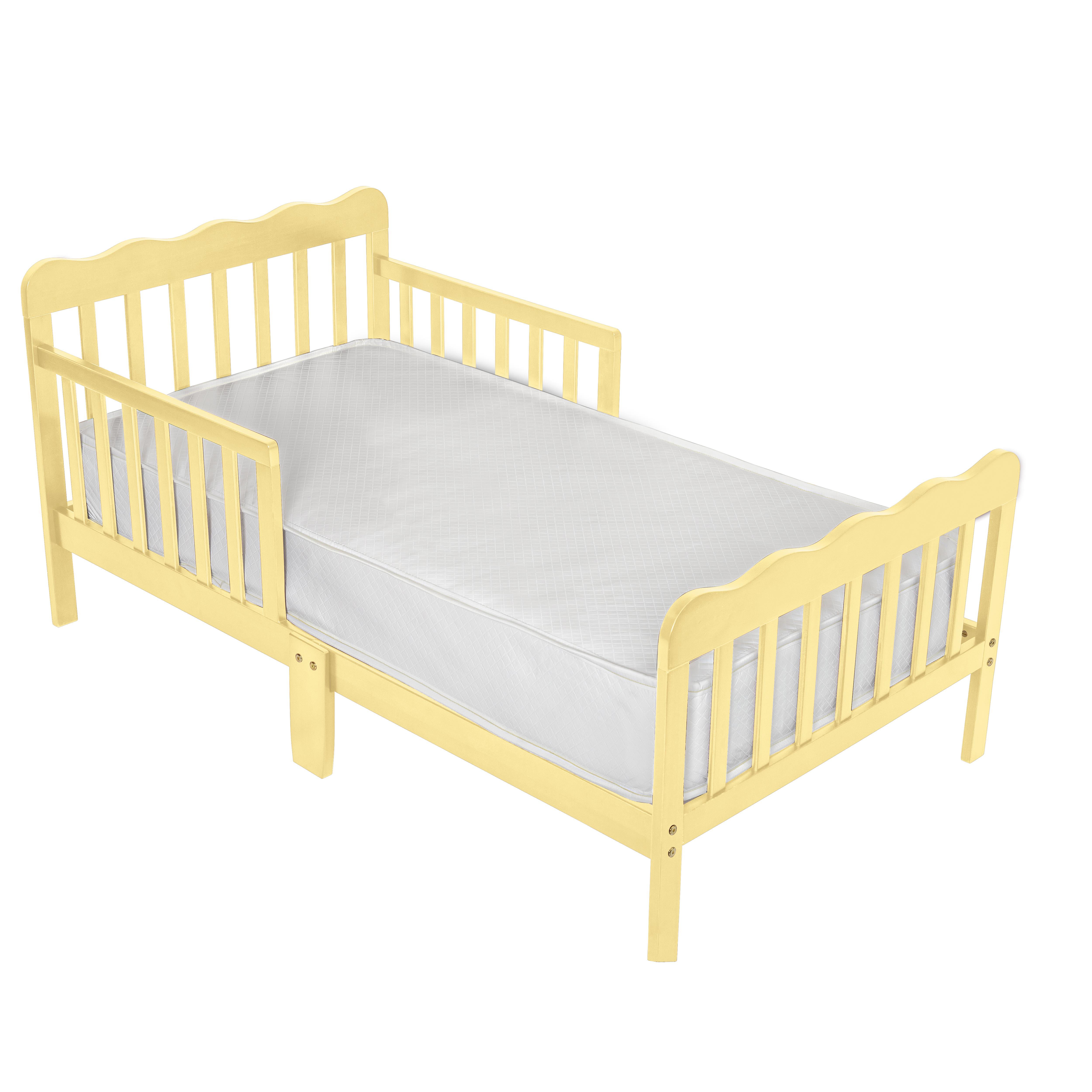 Sturdy Wooden Frame for Extra Safety White for Kids Boys & Girls Children Sleeping Bedroom Furniture Two Side Safety Guardrails & Wooden Slat Support OCDAY Toddler & Kids Bed