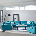 thumbnail image 3 of Modway Commix 6-Piece Fabric Down Filled Overstuffed Sectional Sofa Set in Teal, 3 of 8