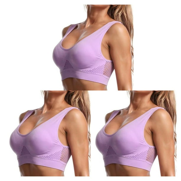 Sonducket Sujetador deportivo inalámbrico para mujer, chaleco sin costuras para dormir, ropa interior hueca transpirable a prueba de golpes para Type1 NO1