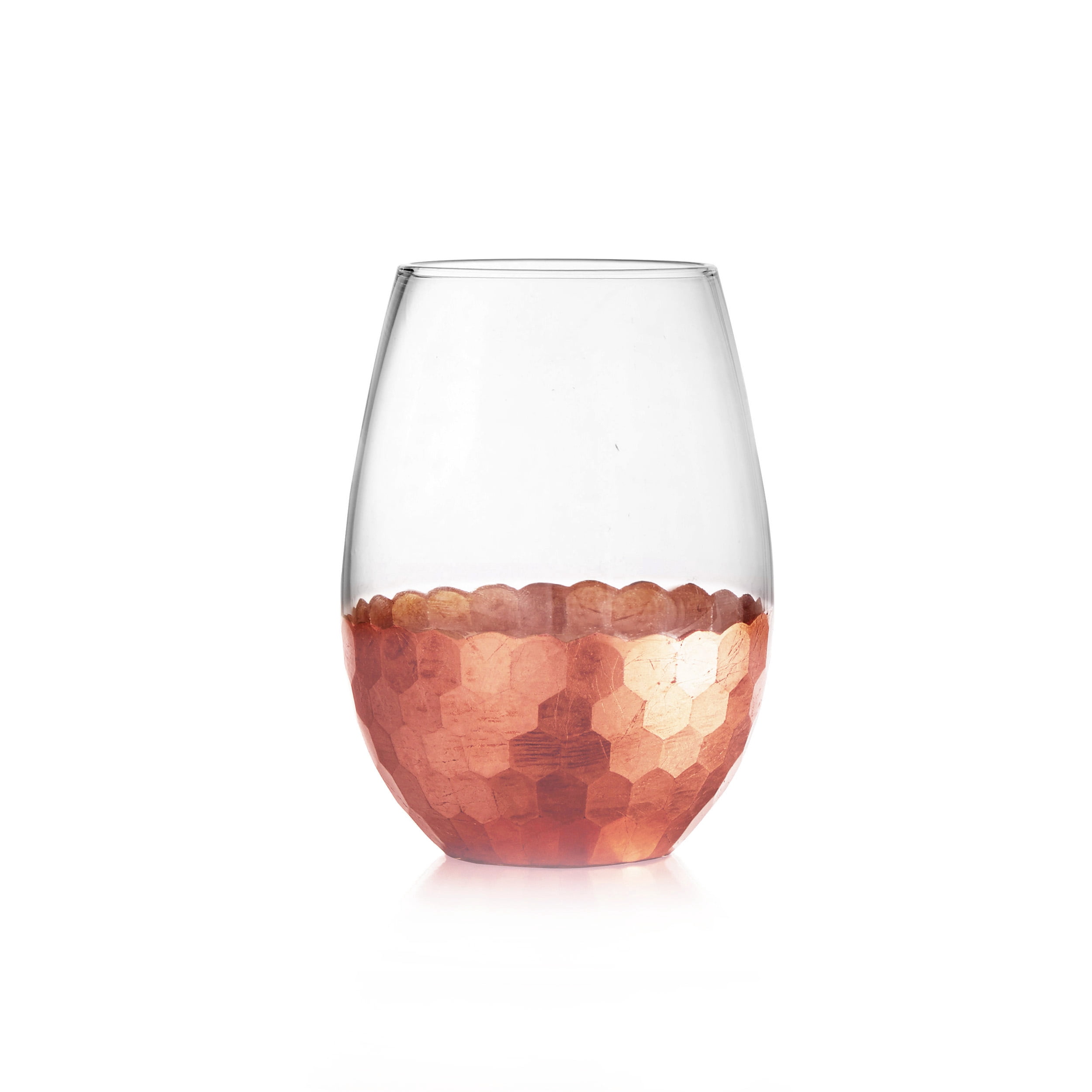 Better Homes & Gardens Copper Honeycomb Finish Stemless Glass, Set of 4