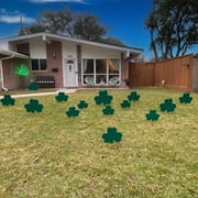 Victory Store Green Shamrocks Outdoor Decorations, 16 Pieces, Waterproof Plastic