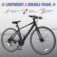 thumbnail image 5 of Ktaxon 700C Road Bike for Adults, 21 Speed City Commuter Bicycle, Dual Disc Brakes, Twist Shifter, High-Carbon Steel Hybrid Bikes, Black Blue, 5 of 10