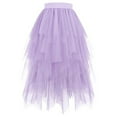 thumbnail image 5 of Elegant High Widelity Knit Sheer Overlay Skirt For With Inner And Flirty Asymmetrical Hem, 5 of 5