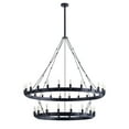 thumbnail image 4 of Aiwen 2 Tiers Oversize Wagon Wheel Chandelier Matte Black Metal Frame Industrial Rustic Decorative Ceiling Light, 4 of 8