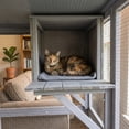 thumbnail image 3 of Outdoor Wooden Catio Multi-functional Cat Enclosure, 4 Platforms & 2 Napping Houses, 2 Strong Locks, Rounded Corner, Stepped Design, 3 of 11