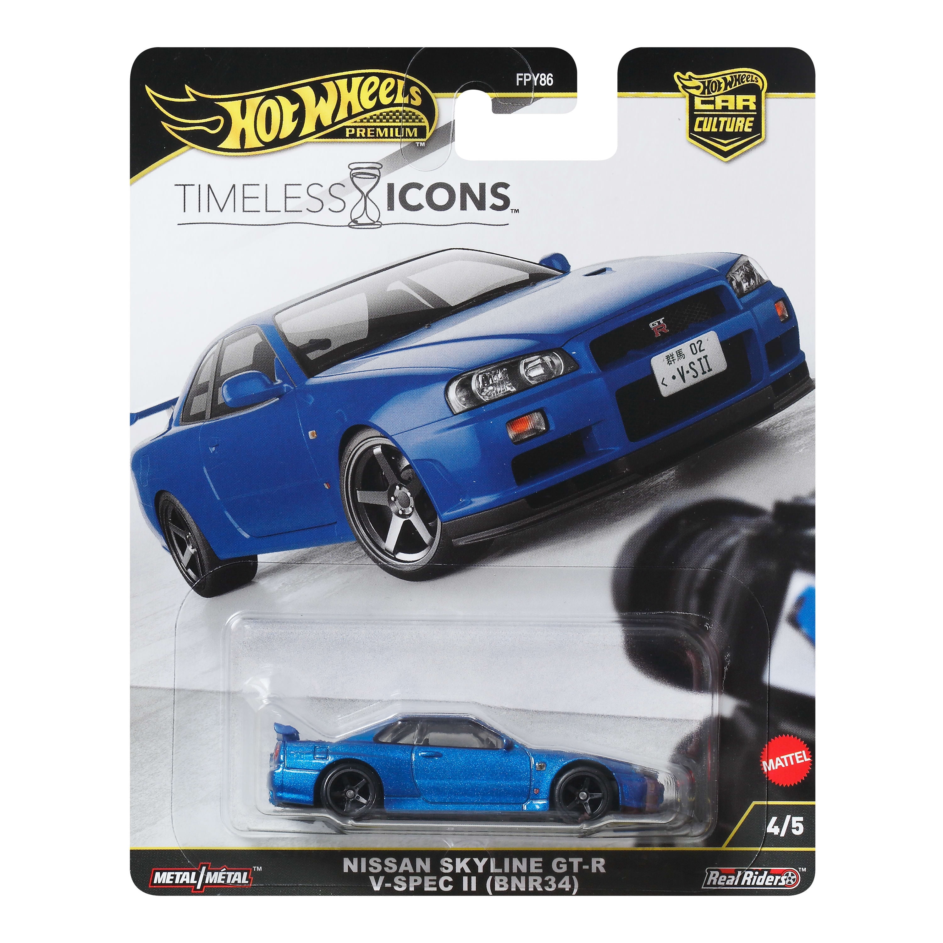 Hot-Wheels-Premium-Car-Culture-Timeless-Icons-Nissan-Skyline-R34-GTR-1:64-Scale-Collectible-Vehicle