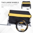 thumbnail image 3 of Aosom Bicycle Cargo Trailer, Two-Wheel Bike Luggage Wagon Bicycle Trailer with Removable Cover, Yellow, 3 of 9