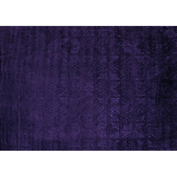 Ahgly Company Indoor Rectangle Abstract Purple Modern Area Rugs, 2' x 5'