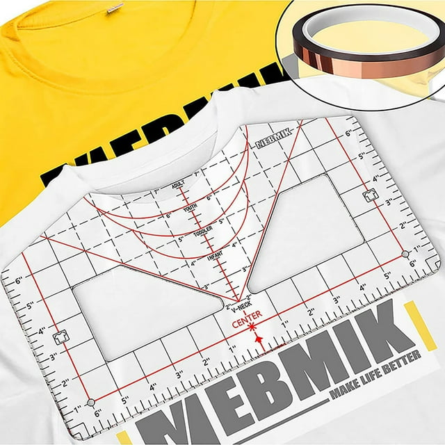 T-Shirt Ruler Guide for Vinyl Alignment - Accurate Reusable Tool for Perfect T-Shirt Designs from Small to XL