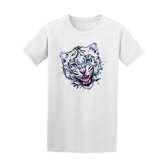 White Watercolor Roaring Leopard Tee Men's -Image by Shutterstock