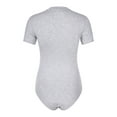 thumbnail image 2 of Yeahdor Mens One Piece Short Sleeve Bodysuit Pajamas Press Button Crotch Romper T-Shirt Nightwear Grey M, 2 of 7