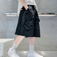 thumbnail image 4 of UACY Boys Cargo Shorts Baggy Casual Elastic Waist Knee Length Wide Leg Shorts Summer Trendy Outdoor Hiking Pants ﻿, 4 of 6