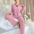 thumbnail image 4 of Women's Long Sleeve Long Pants Pajama Set - Outdoor Wear Suitable Loungewear - Pink Size XL, 4 of 5