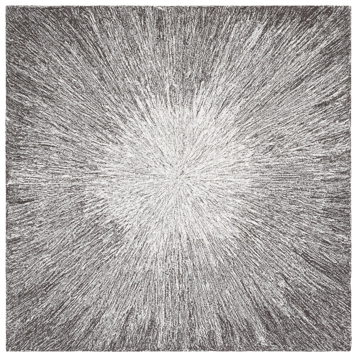 SAFAVIEH Micro-Loop Carbrey Sunburst Area Rug, Charcoal/Grey, 4' x 6'