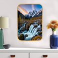 thumbnail image 6 of 12x8 Inches Framed Waterfall and Stream in The Tropical Forest Scenery Nature Pictures Artwork Contemporary Wall Art with Gold Frame for Store,Crystal Porcelain Painting Wall Decor, 6 of 8