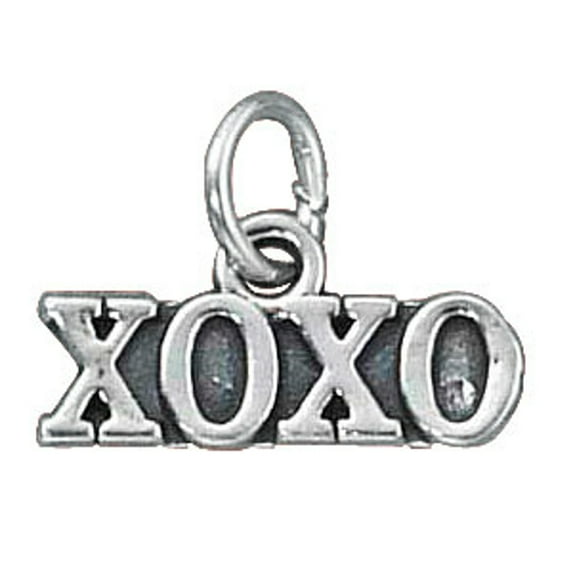 Sterling Silver 16" 1mm Box Chain XOXO Hugs Kisses Pendant Necklace
