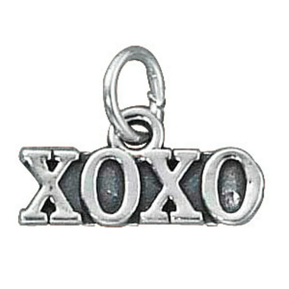 Sterling Silver 16" .8mm Box Chain XOXO Hugs Kisses Pendant Necklace