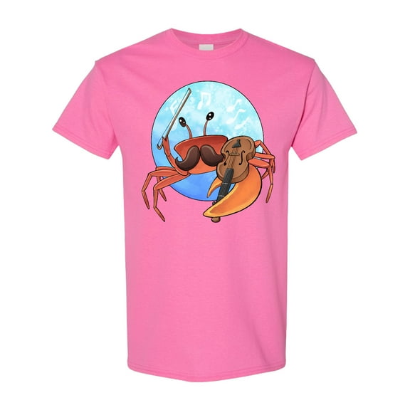 Inktastic Fun Fiddler Crab with Violin and Mustache T-Shirt
