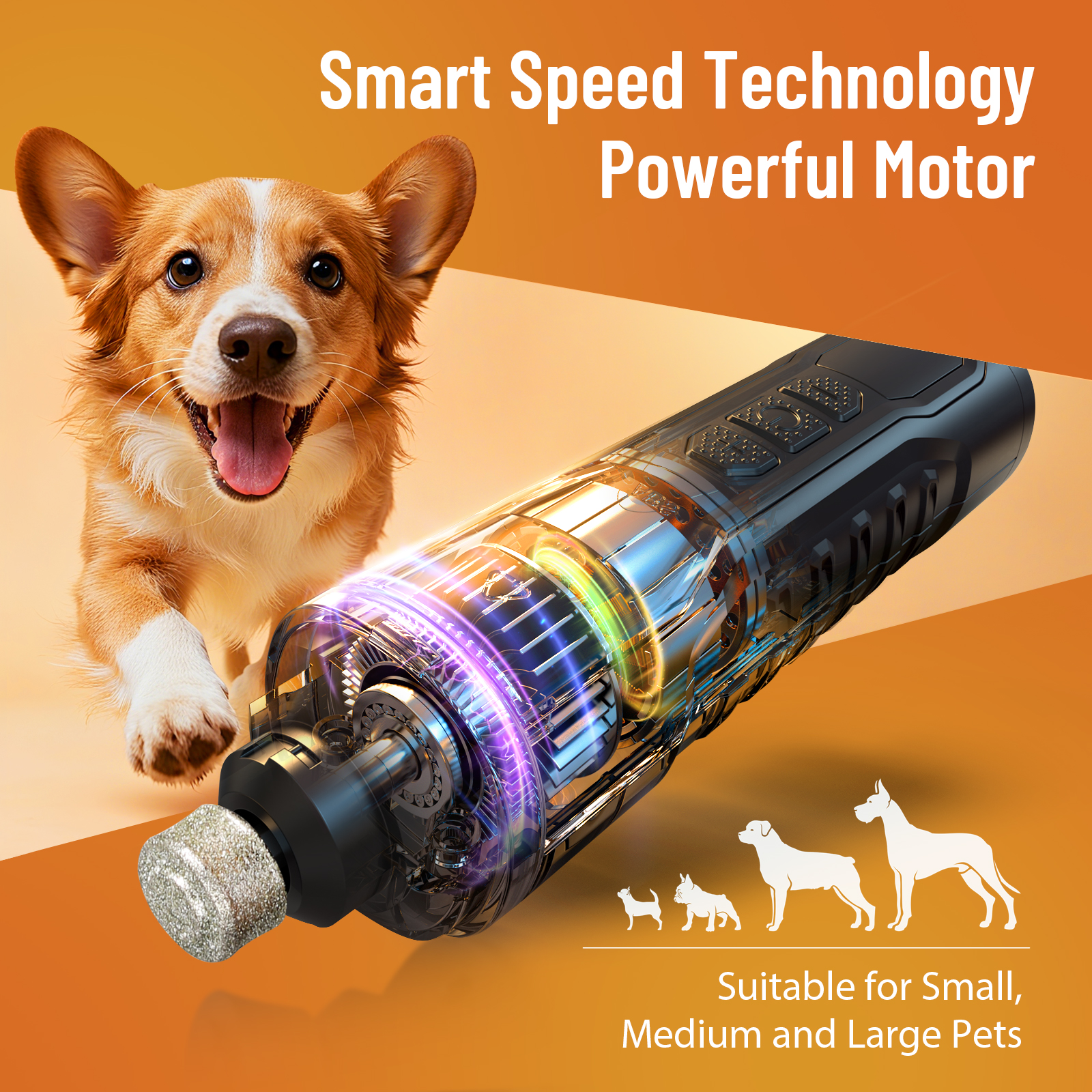 Skdwakiz Professional Pet Nail Grinder with Dual LED Lights photo 5
