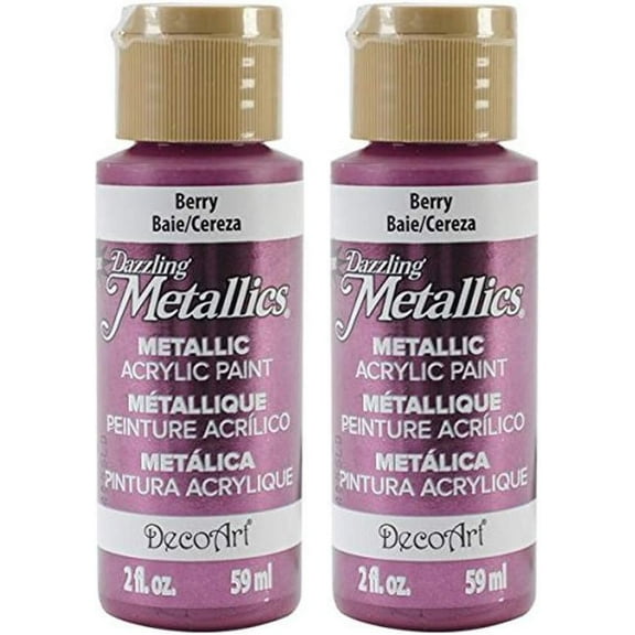 [2-PACK] -  Decoart Dazzling Metallics Acrylic Paint 2oz - Berry DA320