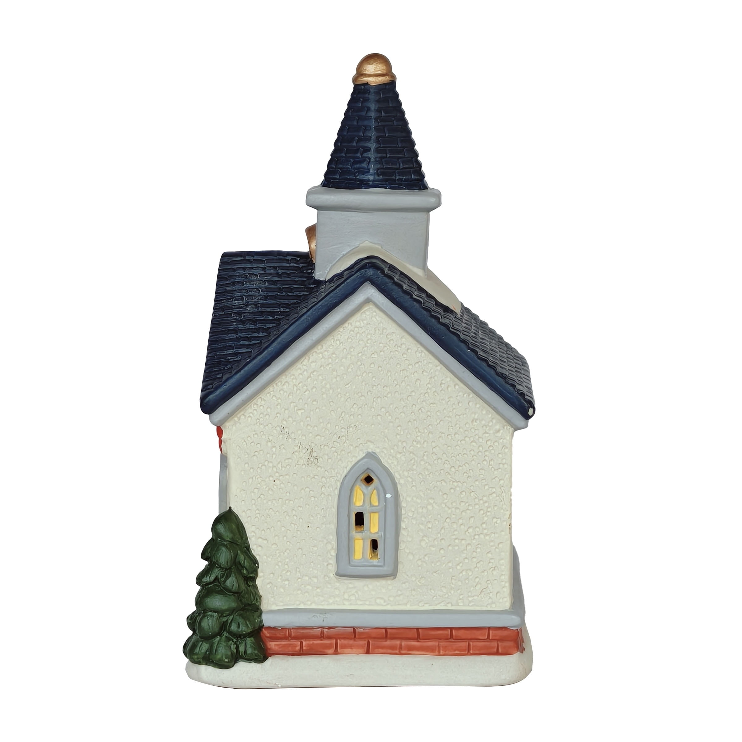 Porcelain Church Mini Christmas Village Building, Multicolor, 4", by Holiday Time