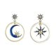 thumbnail image 1 of Sun And Moon Personality Fashion Diamond Drop Oil Alloy Pendant Earrings, 1 of 4