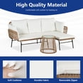 thumbnail image 2 of YRLLENSDAN L Shaped Patio Furniture, L Shaped Patio Couch Set w/ Cushions Side Table for Backyard Poolside Apartment Balcony Patio Sectional Set Patio Sofa Set Boho Patio Furniture, 2 of 7