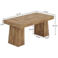 thumbnail image 5 of 55-Inch Yellow Mid-Century Modern Dining Table, Rectangular Wood Kitchen Table With Sturdy Legs, Seats 4-6 For Small Space, Dining Room & Home, 5 of 7