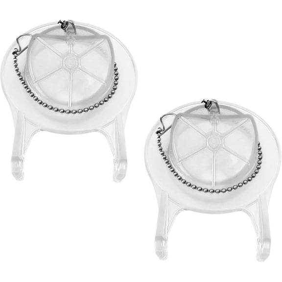 2 pcs GA715014-GEG1 Toilet Flap Replacement 3" Clear with Stainless Steel Chain Hook