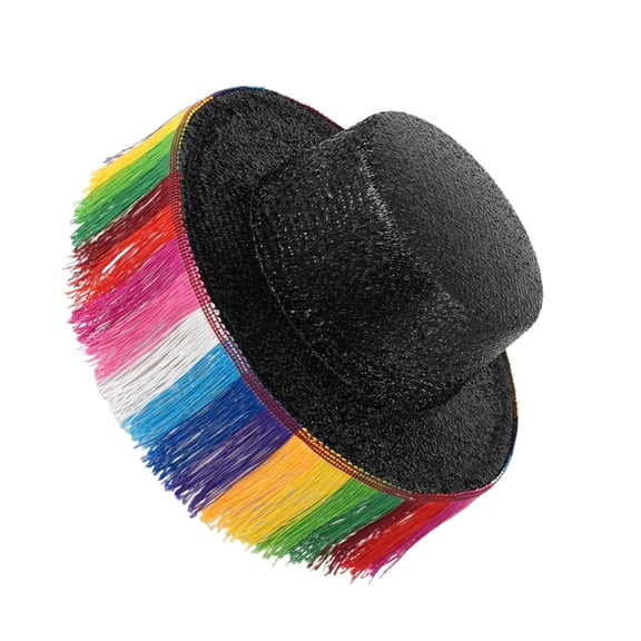 ROZYARD Eye Catching Cowboy Hats Woman Music Festivals Cowboy Hats with Rainbow Fringes