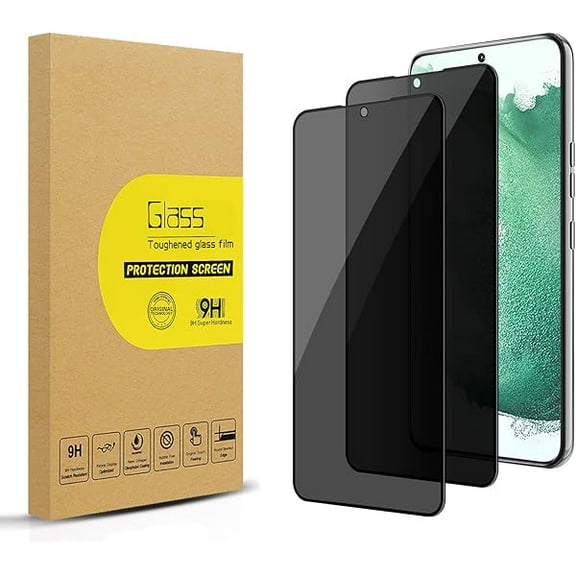 2 Pack Privacy Screen Protector for Samsung Galaxy S22 Plus/ S22  [Anti-Spy Tempered Glass], Ultra HD, Anti-Scratch, Bubble-Free, Easy Install 9H Protective Glass Black (Not for S21/S22 Ultra)