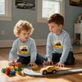 thumbnail image 4 of Aideaone Toddler Boys Sweatshirt Long Sleeve Boys Tractor/Truck Printed Sweatshirt Kids Crewneck Pullover Tops 3-6T, 4 of 8