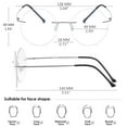 thumbnail image 2 of KOOSUFA Titanium Rimless Round Reading Glasses +2.0 Blue Light Blocking Eyeglasses Readers Frameless Eyewear for Men Women Grey, 2 of 7