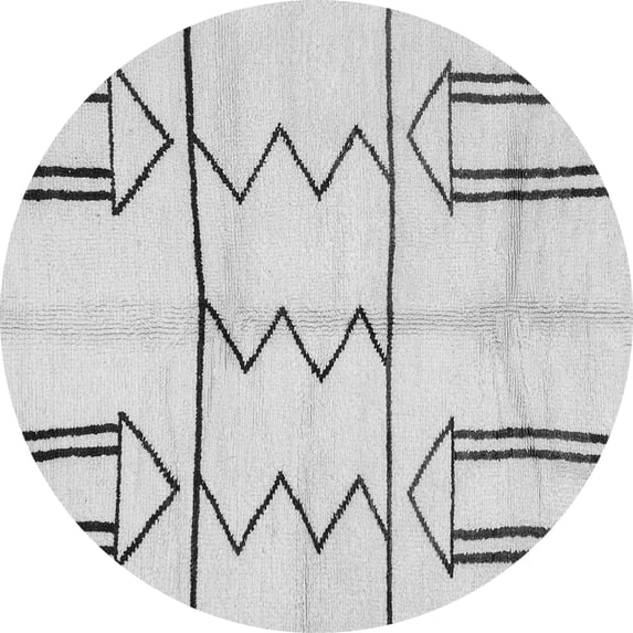 Ahgly Company Indoor Round Solid Gray Modern Area Rugs, 3' Round