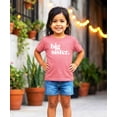 thumbnail image 3 of Bold Big Sister Colorful Sibling Reveal Announcement T-Shirt for Baby and Toddler Girls Sibling Outfits Mauve Shirt 3T, 3 of 6